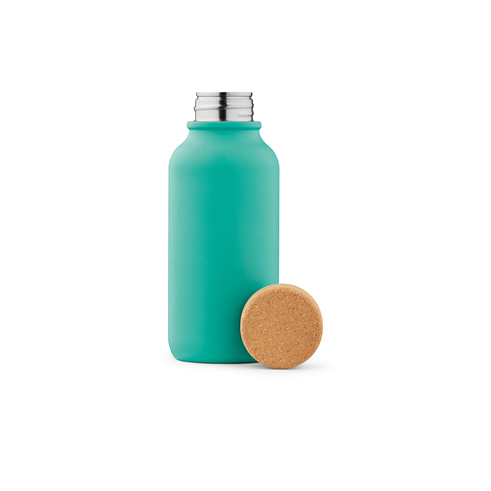 Bouteille 530ml à personnaliser inox recyclé Volga Bleu turquoise